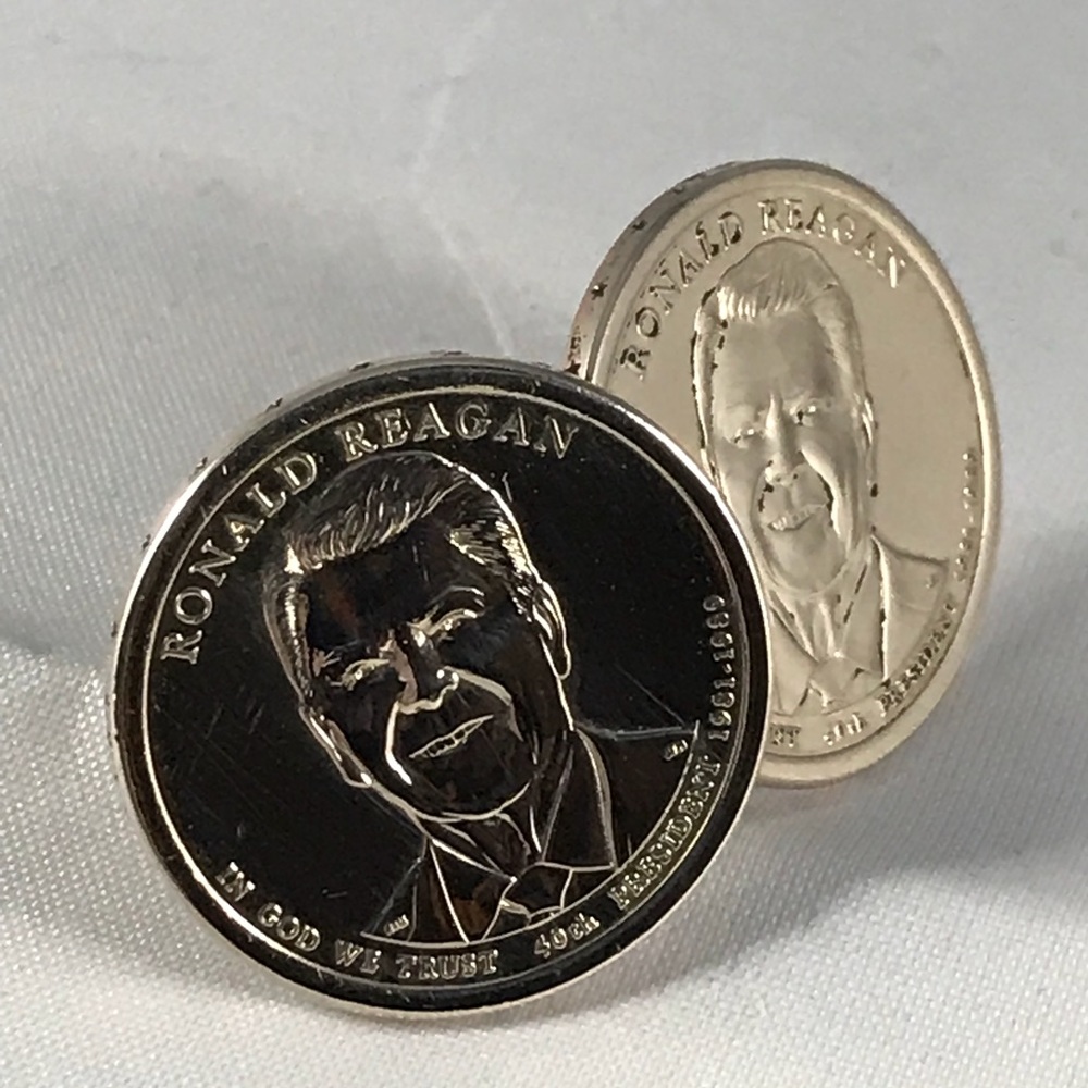 Ronald Reagan Golden Dollar Cufflinks B-1-04